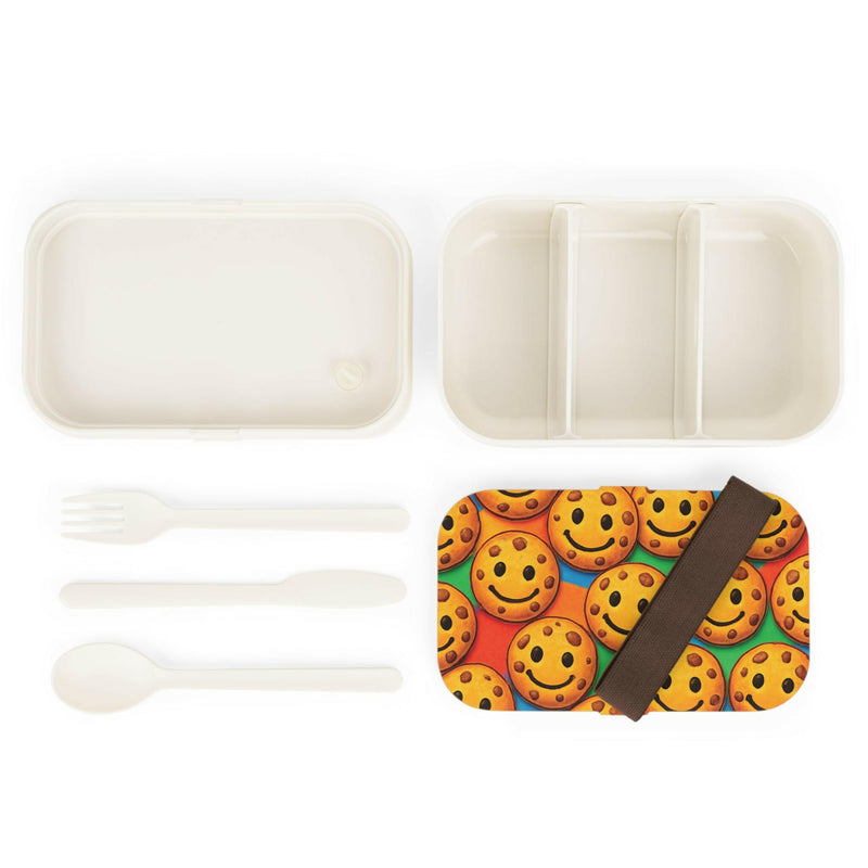 Smiley Cookie Bento Lunch Box, Portable Meal Container, Kids Lunchbox, Eco-Friendly Food Storage, Gift for Students