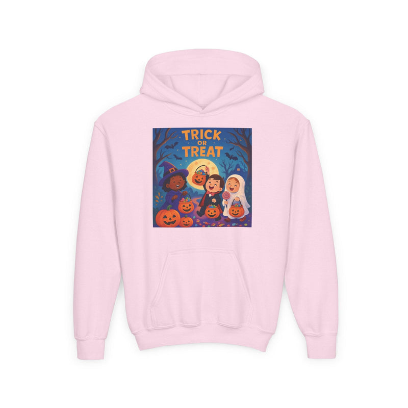 Halloween Youth Hoodie - Trick or Treat Design, Spooky Season Apparel, Halloween Sweatshirt for Kids, Fall Fashion, Halloween Party Outfit