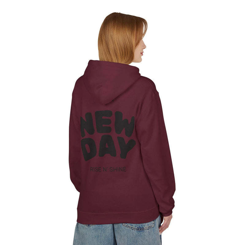 Rise N' Shine Fleece Hoodie, Cozy Bear Apparel, Unisex Sweatshirt, Cute Gift for Friends, Inspirational Clothing
