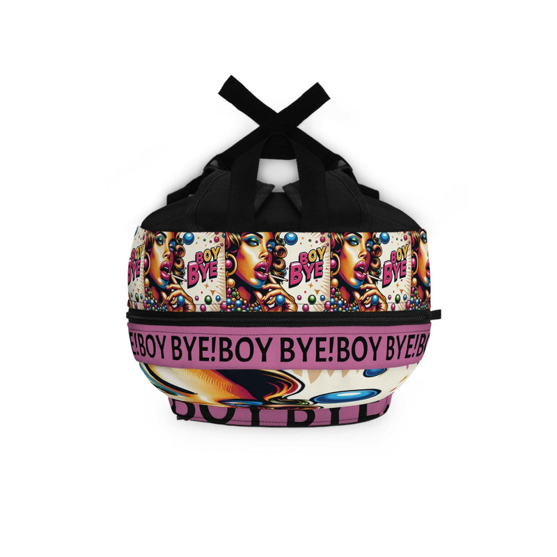 Chic Graphic Backpack with ‘Boy Bye’ Design, Trendy School Bag, Stylish Travel Companion, Fun Gift for Teens, Eye-Catching Accessories