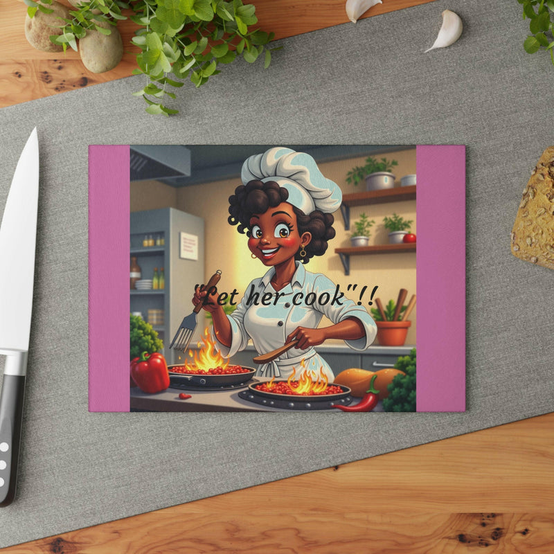 Elegant glass cutting board featuring a sleek design, perfect for modern kitchen decor and efficient food preparation.