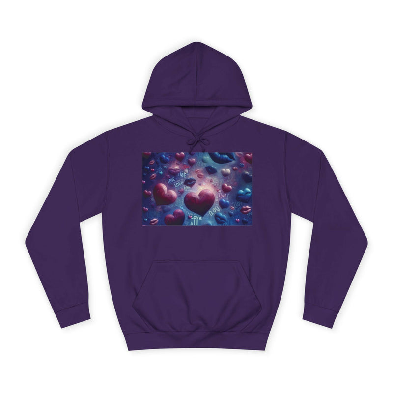 Unisex Heart Vibe College Hoodie, Casual Fashion Hoodie, Cute Gift for Students, Cozy College Wear, Trendy Streetwear