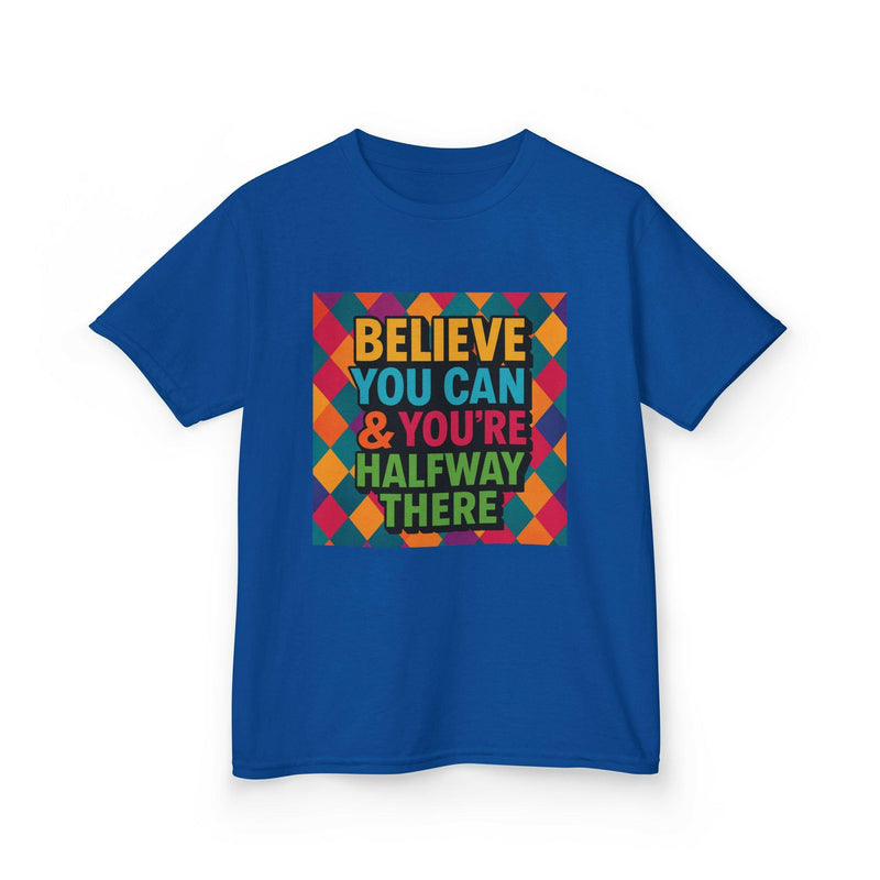 Kids Motivational Tee: Believe You Can, New Day Inspiration, Youth T-Shirt, Positive Message Gift, Fun Everyday Wear