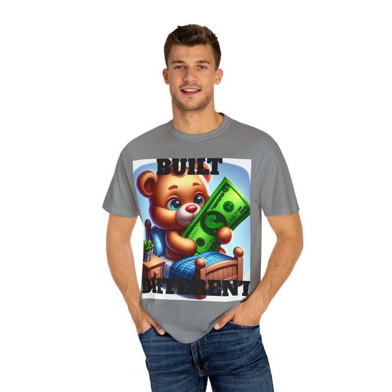 Built Different Bear Graphic T-Shirt - Unisex Garment-Dyed Tee