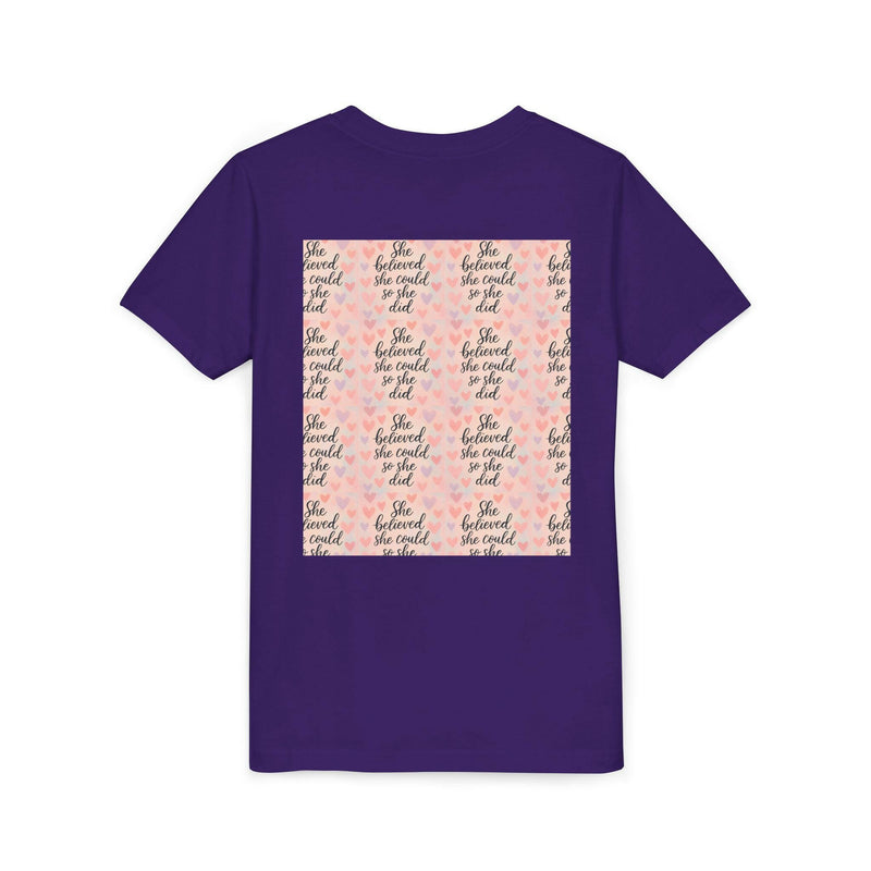 Inspirational Youth Tee, She Believed She Could T-Shirt, Motivational Gift for Kids, Self-Esteem Shirt, Encouragement Top, Birthday Gift