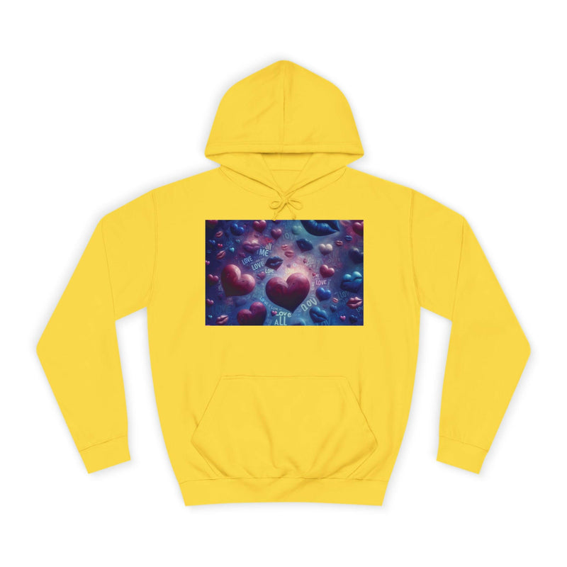 Unisex Heart Vibe College Hoodie, Casual Fashion Hoodie, Cute Gift for Students, Cozy College Wear, Trendy Streetwear
