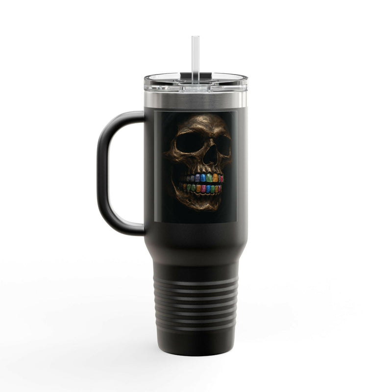 Colorful Skull Insulated Travel Mug | 40oz Stainless Steel for Hot & Cold Beverages, Perfect Gift for Halloween, Travel, Outdoor Use