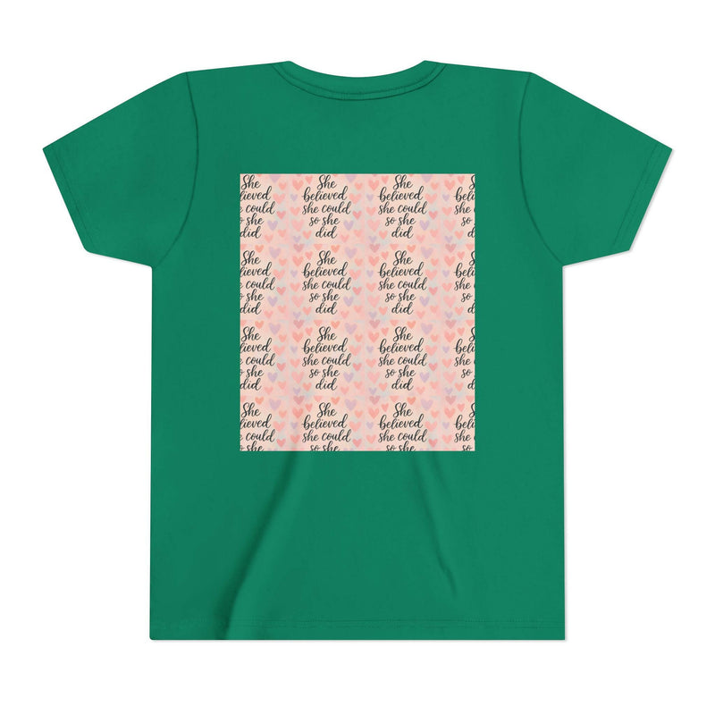 Inspirational Youth Tee, She Believed She Could T-Shirt, Motivational Gift for Kids, Self-Esteem Shirt, Encouragement Top, Birthday Gift