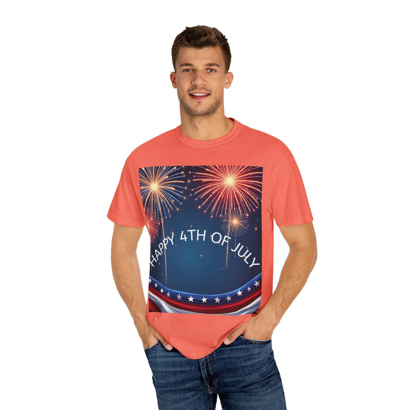 Patriotic 4th of July T-Shirt | Unisex Graphic Tee for Independence Day Celebrations, Fireworks Shirt, Summer BBQ Wear, USA Pride Apparel