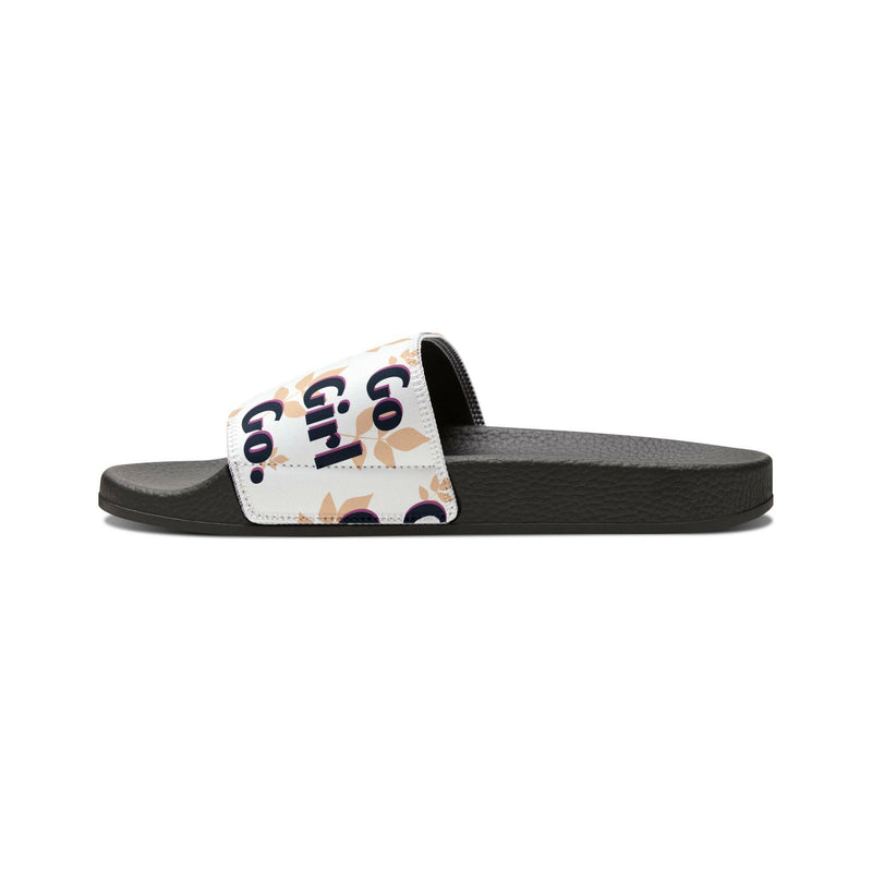 Youth Inspirational Slide Sandals - Go Girl Go, Summer Footwear, Pool Slides, Kids Fashion, Motivational Sandals