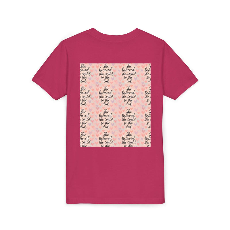 Inspirational Youth Tee, She Believed She Could T-Shirt, Motivational Gift for Kids, Self-Esteem Shirt, Encouragement Top, Birthday Gift