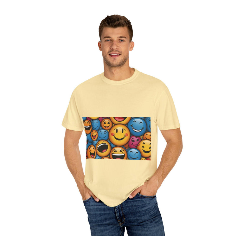 Colorful Emoji T-Shirt, Fun Graphic Tee, Gift for Friends, Summer Vibes, Casual Wear, Happy Shirt, Festival Apparel