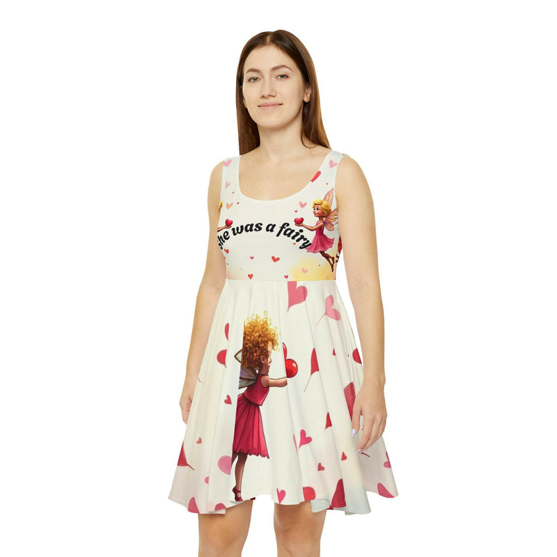 Elegant fairy skater dress showcasing whimsical design and graceful silhouette for a captivating look
