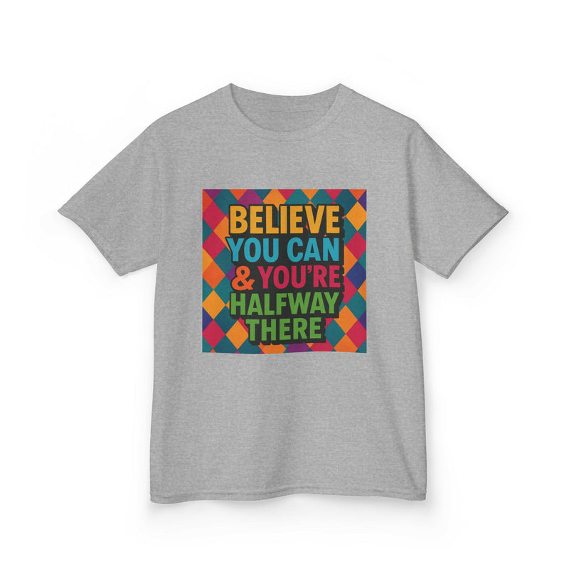 Kids Motivational Tee: Believe You Can, New Day Inspiration, Youth T-Shirt, Positive Message Gift, Fun Everyday Wear