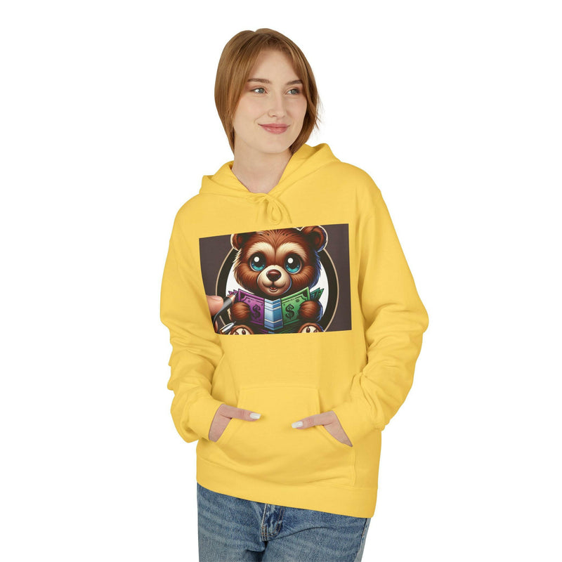 Rise N' Shine Fleece Hoodie, Cozy Bear Apparel, Unisex Sweatshirt, Cute Gift for Friends, Inspirational Clothing