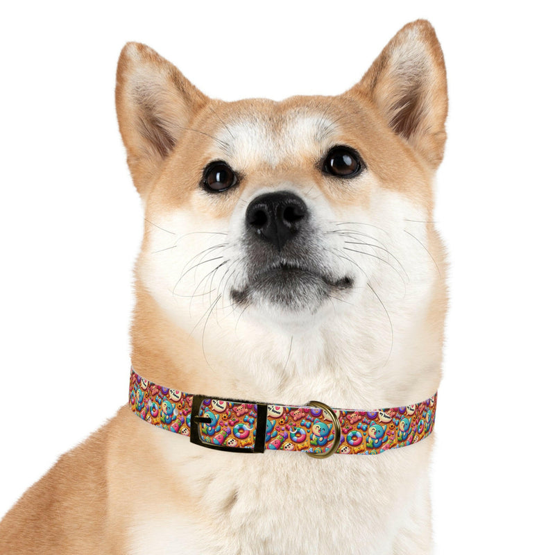Colorful Dog Collar with Fun Emoji Designs, Adjustable Pet Accessory, Dog Leash, Gift for Dog Lovers, Cute Pet Supplies