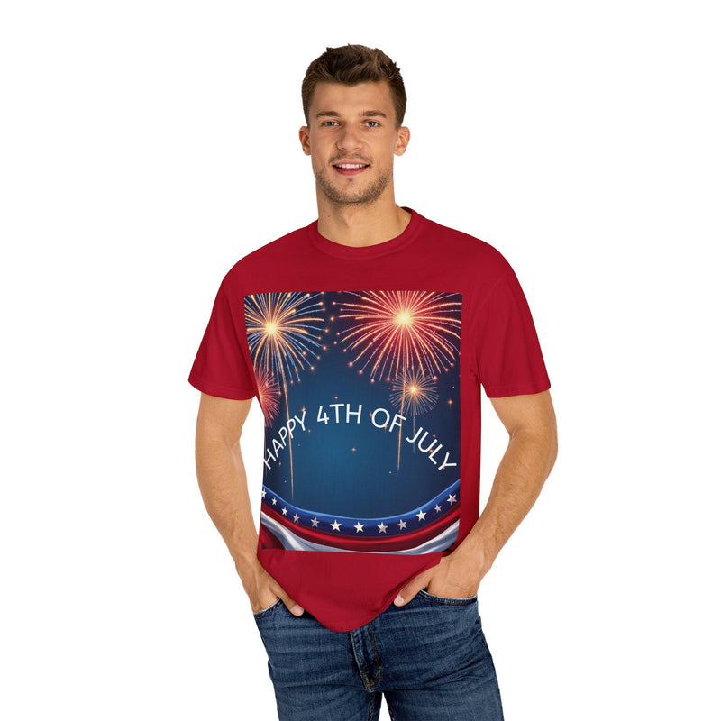 Patriotic 4th of July T-Shirt | Unisex Graphic Tee for Independence Day Celebrations, Fireworks Shirt, Summer BBQ Wear, USA Pride Apparel