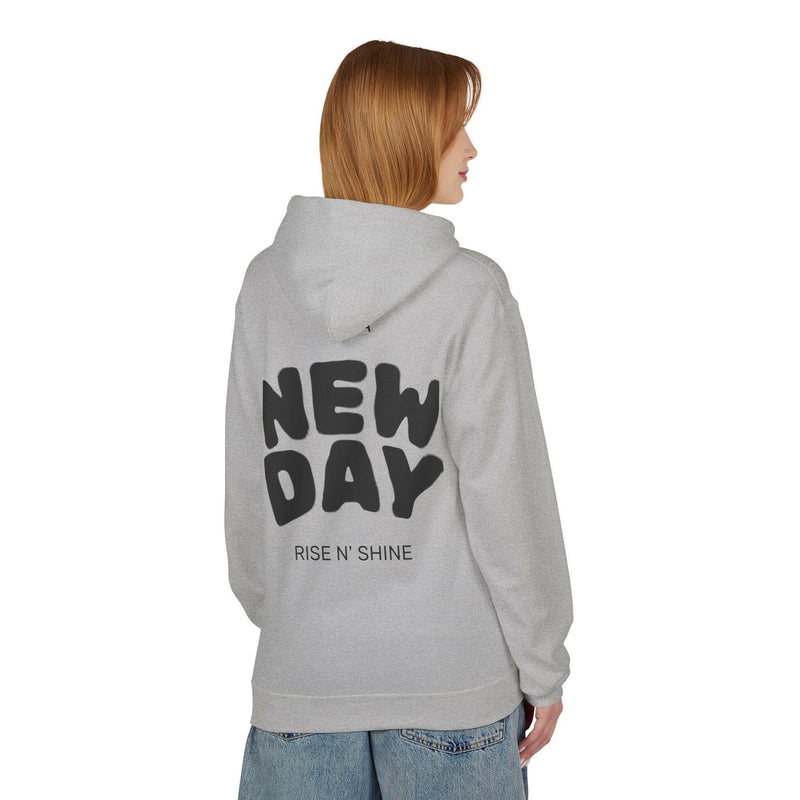 Rise N' Shine Fleece Hoodie, Cozy Bear Apparel, Unisex Sweatshirt, Cute Gift for Friends, Inspirational Clothing