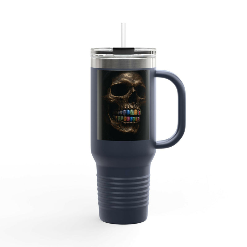 Colorful Skull Insulated Travel Mug | 40oz Stainless Steel for Hot & Cold Beverages, Perfect Gift for Halloween, Travel, Outdoor Use