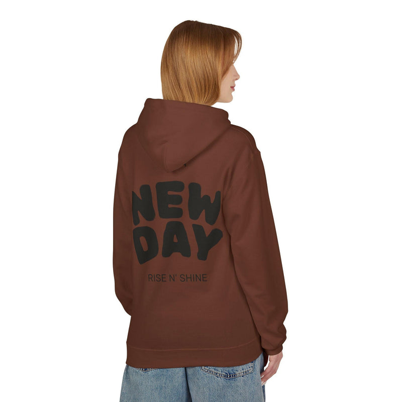 Rise N' Shine Fleece Hoodie, Cozy Bear Apparel, Unisex Sweatshirt, Cute Gift for Friends, Inspirational Clothing