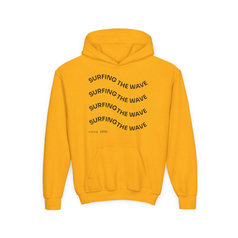 Surfing the Wave & Money Bear Youth Hoodie | Cute Trendy Sweatshirt for Kids | Perfect for Birthdays, Holidays, Year-Round Fun