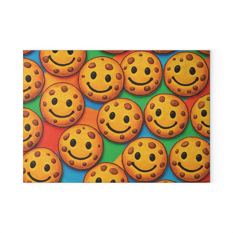 Smiley Cookie Glass Cutting Board | Fun Kitchen Decor, Baking Gift, Holiday Party Essential, Home Chef Accessory, Unique Gift Idea