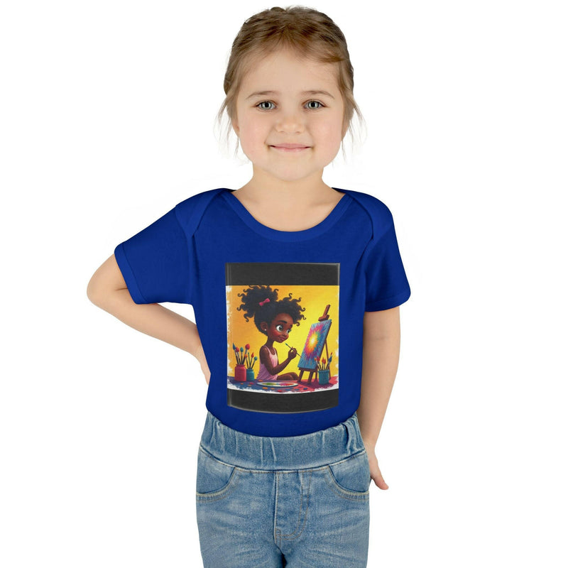 Baby bodysuit for infants with positive message, comfortable 100% cotton fabric, easy dressing design