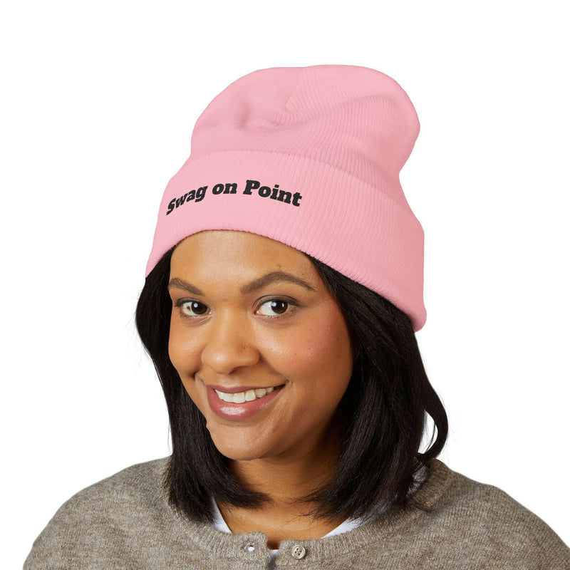 Swag on Point Beanie | Classic Cuffed Hat | Trendy Winter Accessory | Unisex Beanie | Gift for Him or Her | Winter Style Must-Have