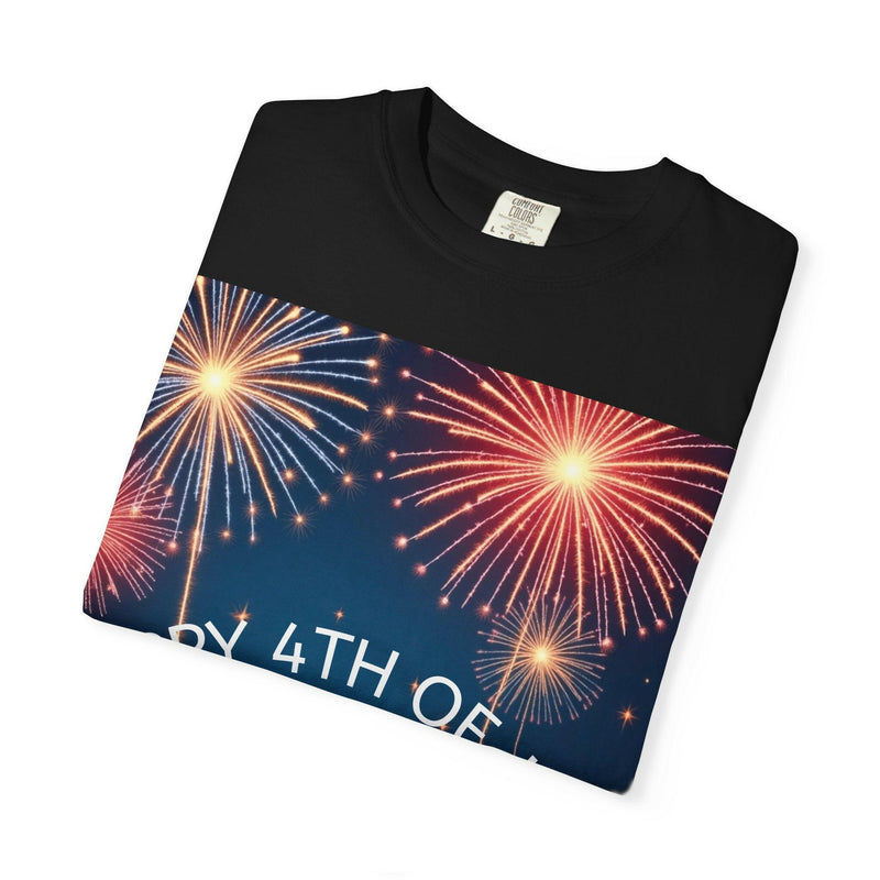 Patriotic 4th of July T-Shirt | Unisex Graphic Tee for Independence Day Celebrations, Fireworks Shirt, Summer BBQ Wear, USA Pride Apparel