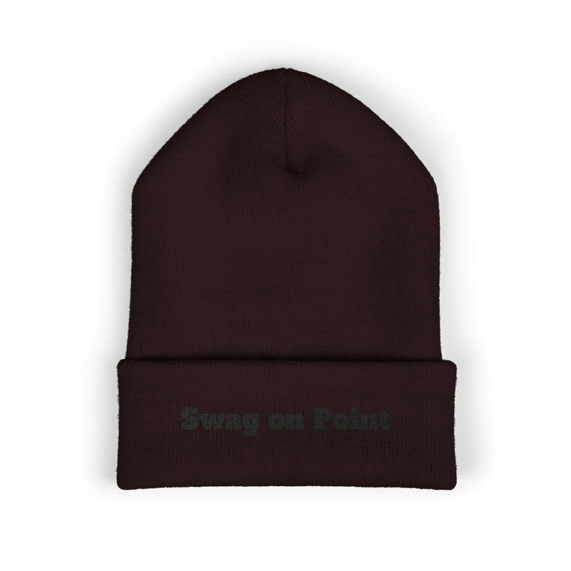 Stylish swag beanie for modern fashion enthusiasts, perfect for adding a trendy touch to your winter wardrobe.