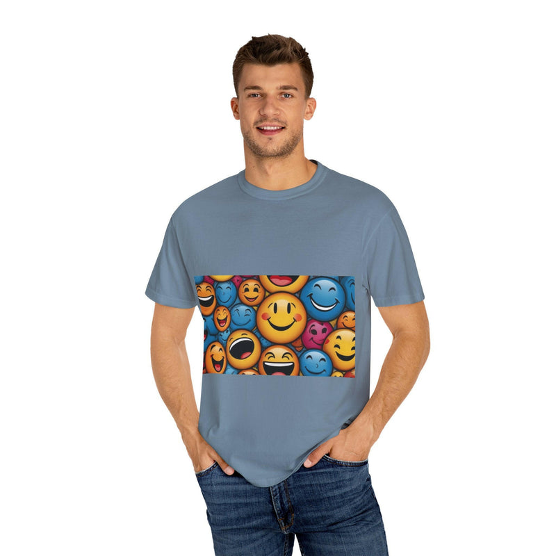 Colorful Emoji T-Shirt, Fun Graphic Tee, Gift for Friends, Summer Vibes, Casual Wear, Happy Shirt, Festival Apparel
