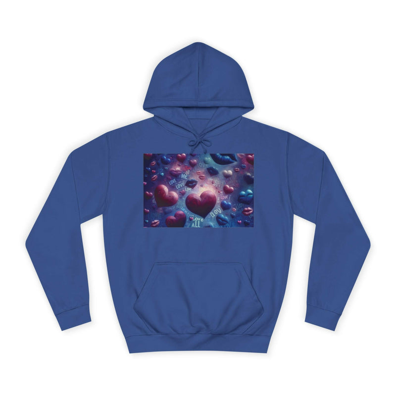Unisex Heart Vibe College Hoodie, Casual Fashion Hoodie, Cute Gift for Students, Cozy College Wear, Trendy Streetwear