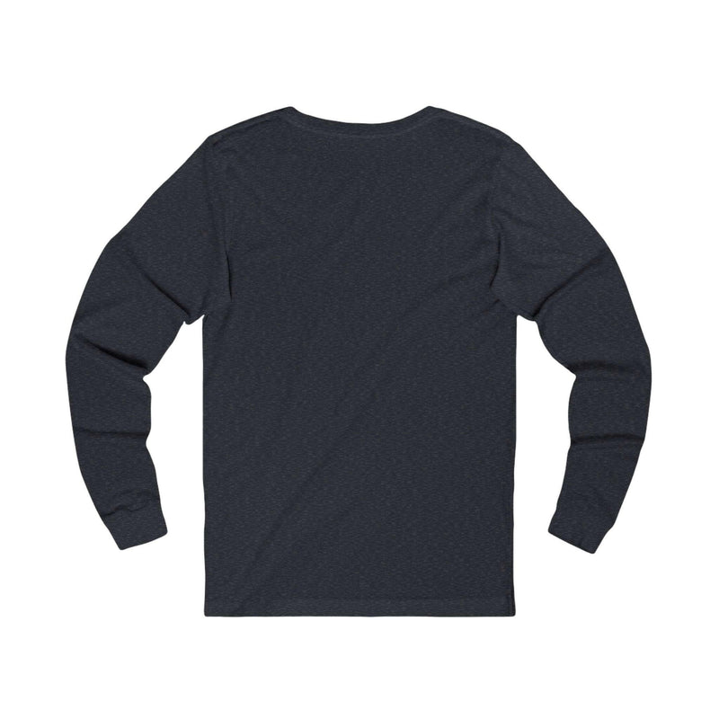 Back view of black Swag Long Sleeve Tee unisex jersey shirt with long sleeves and ribbed cuffs.