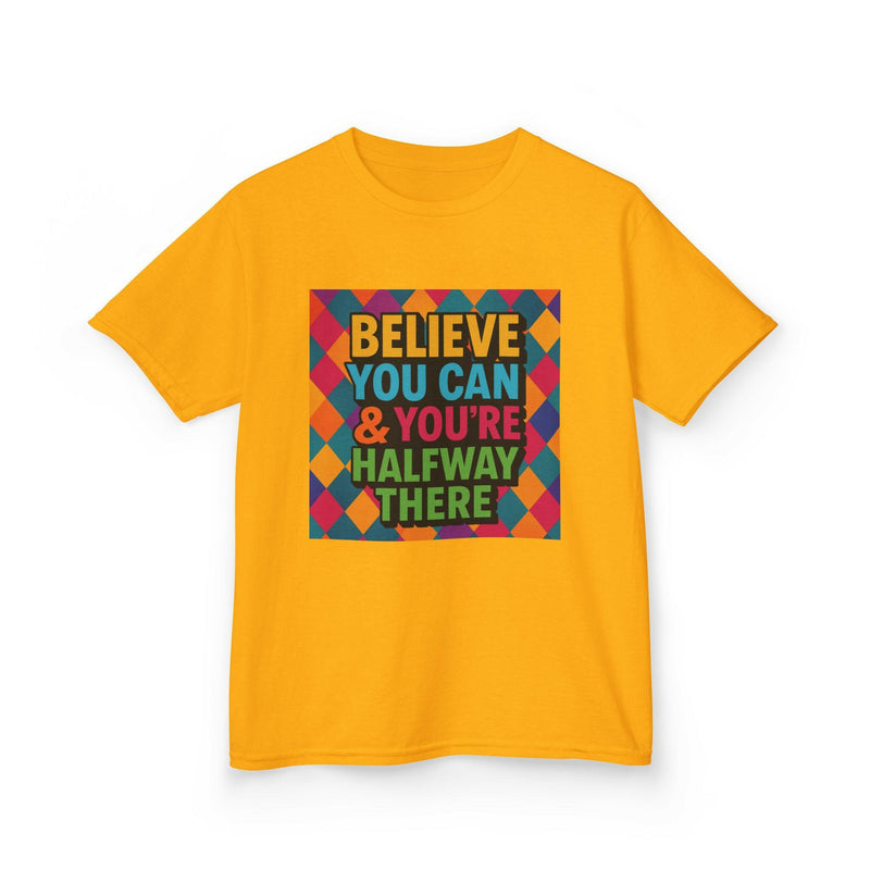 Kids Motivational Tee: Believe You Can, New Day Inspiration, Youth T-Shirt, Positive Message Gift, Fun Everyday Wear