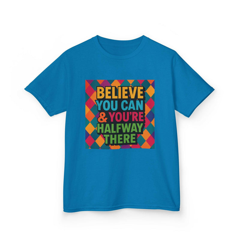 Kids Motivational Tee: Believe You Can, New Day Inspiration, Youth T-Shirt, Positive Message Gift, Fun Everyday Wear