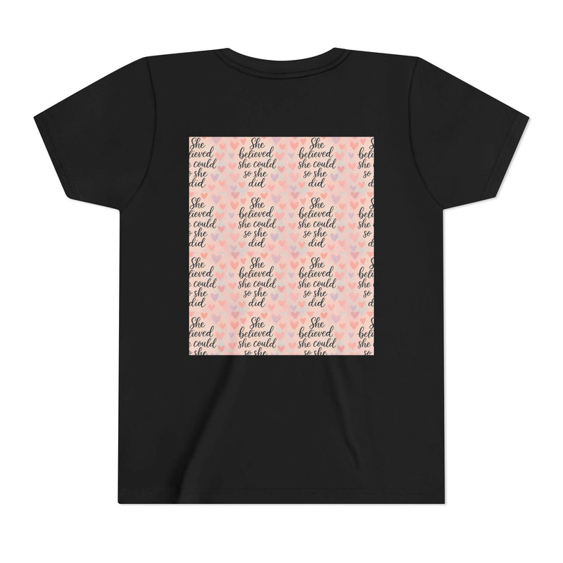 Inspirational Youth Tee, She Believed She Could T-Shirt, Motivational Gift for Kids, Self-Esteem Shirt, Encouragement Top, Birthday Gift