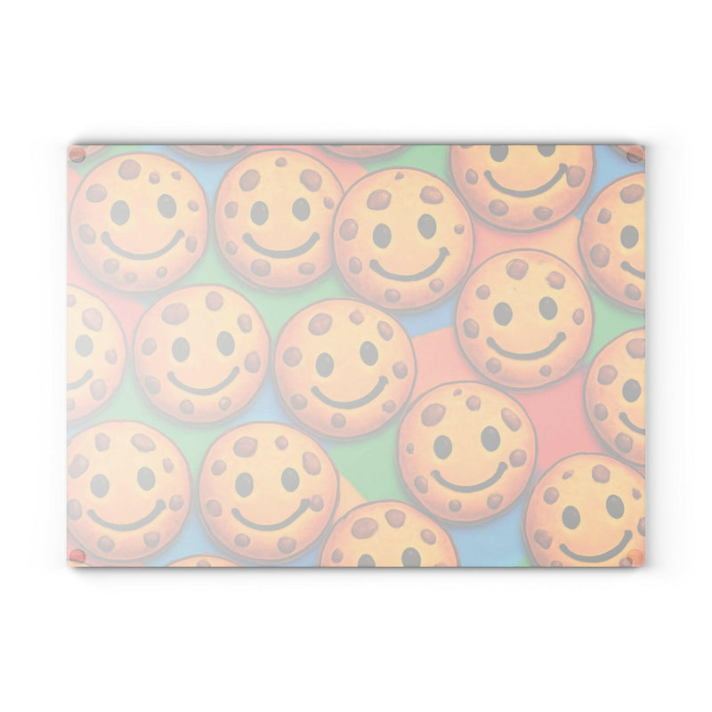 Smiley Cookie Glass Cutting Board | Fun Kitchen Decor, Baking Gift, Holiday Party Essential, Home Chef Accessory, Unique Gift Idea