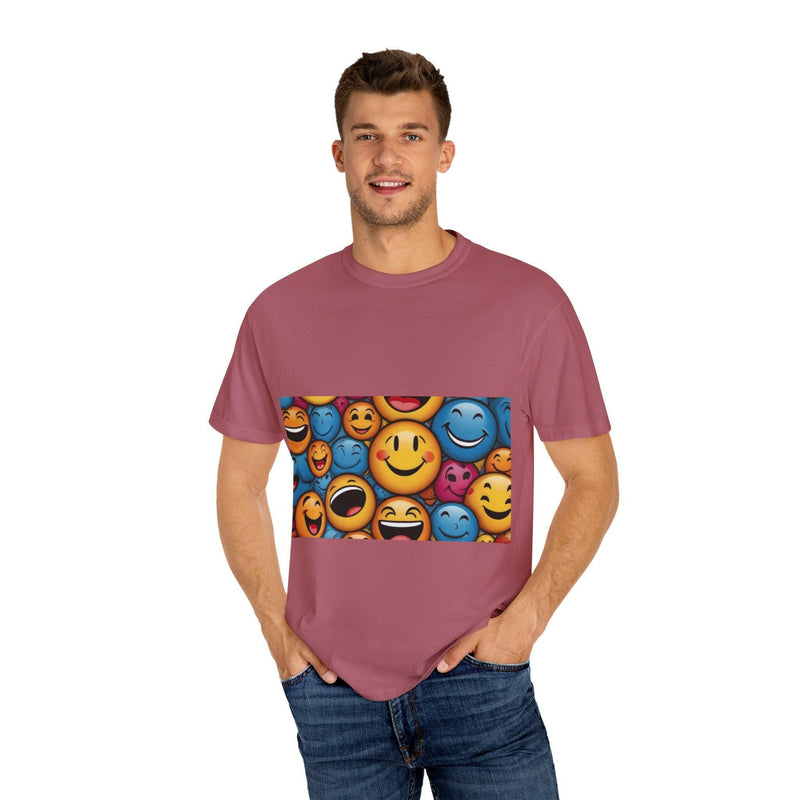 Colorful Emoji T-Shirt, Fun Graphic Tee, Gift for Friends, Summer Vibes, Casual Wear, Happy Shirt, Festival Apparel