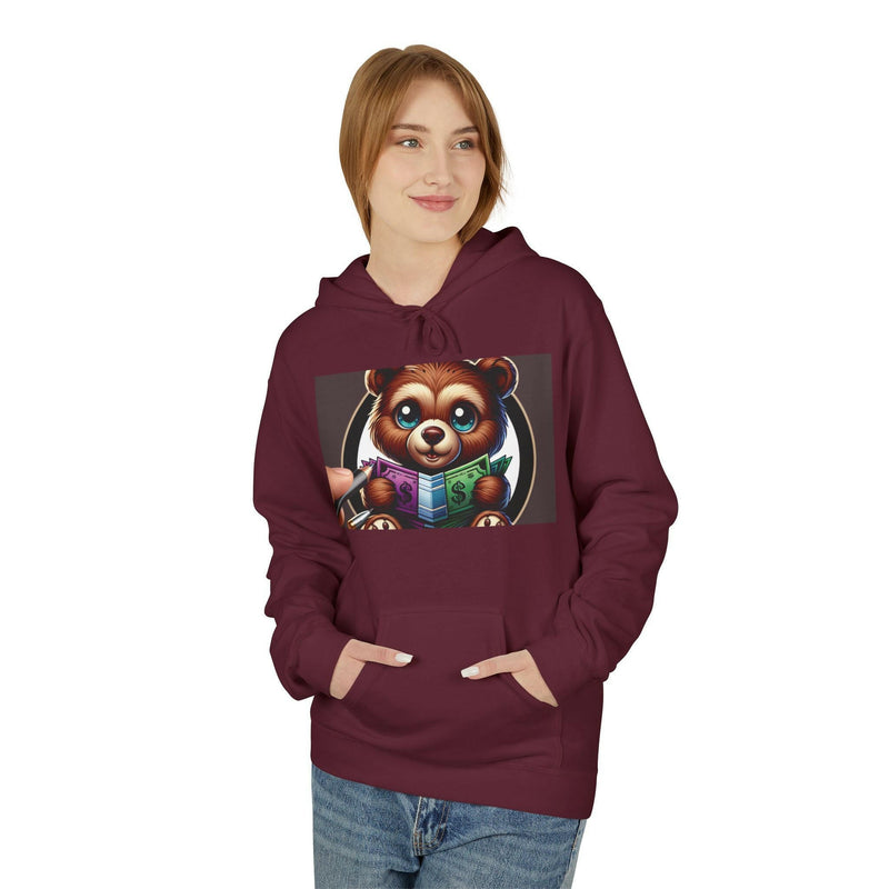 Rise N' Shine Fleece Hoodie, Cozy Bear Apparel, Unisex Sweatshirt, Cute Gift for Friends, Inspirational Clothing
