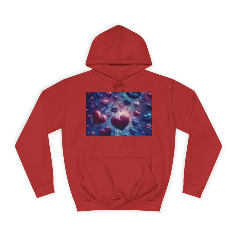 Unisex Heart Vibe College Hoodie, Casual Fashion Hoodie, Cute Gift for Students, Cozy College Wear, Trendy Streetwear