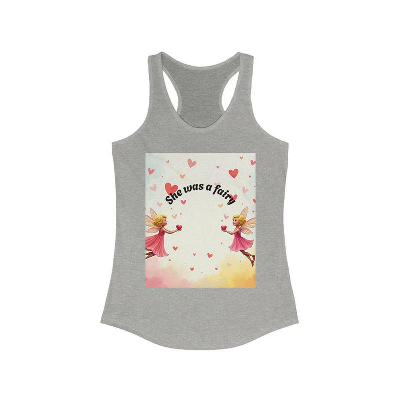 Elegant Fairy Racerback Tank exuding magical vibes, perfect for a stylish and enchanting look.