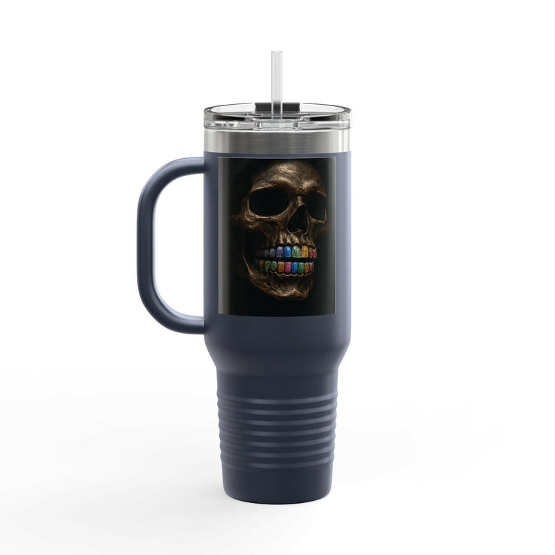 Colorful Skull Insulated Travel Mug | 40oz Stainless Steel for Hot & Cold Beverages, Perfect Gift for Halloween, Travel, Outdoor Use