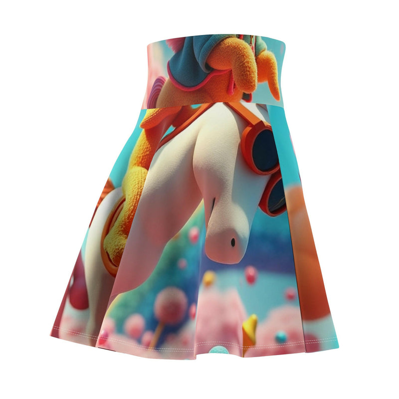 Elegant unicorn-themed design on a stylish skater skirt perfect for fashion-forward individuals