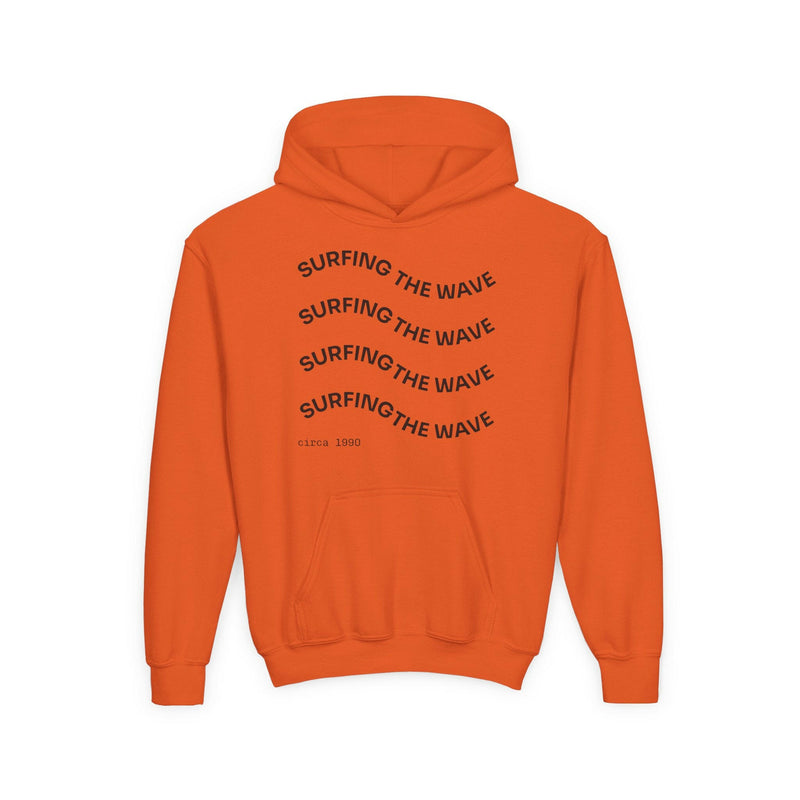 Surfing the Wave & Money Bear Youth Hoodie | Cute Trendy Sweatshirt for Kids | Perfect for Birthdays, Holidays, Year-Round Fun