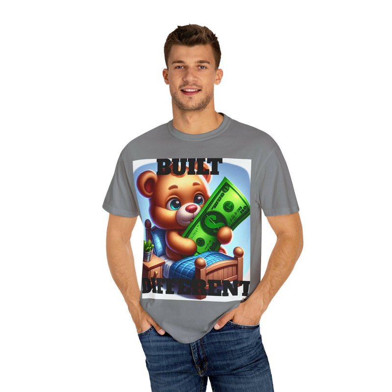 Built Different Bear Graphic T-Shirt - Unisex Garment-Dyed Tee