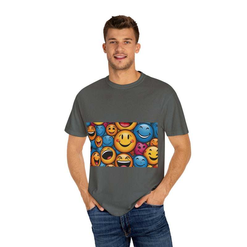 Colorful Emoji T-Shirt, Fun Graphic Tee, Gift for Friends, Summer Vibes, Casual Wear, Happy Shirt, Festival Apparel