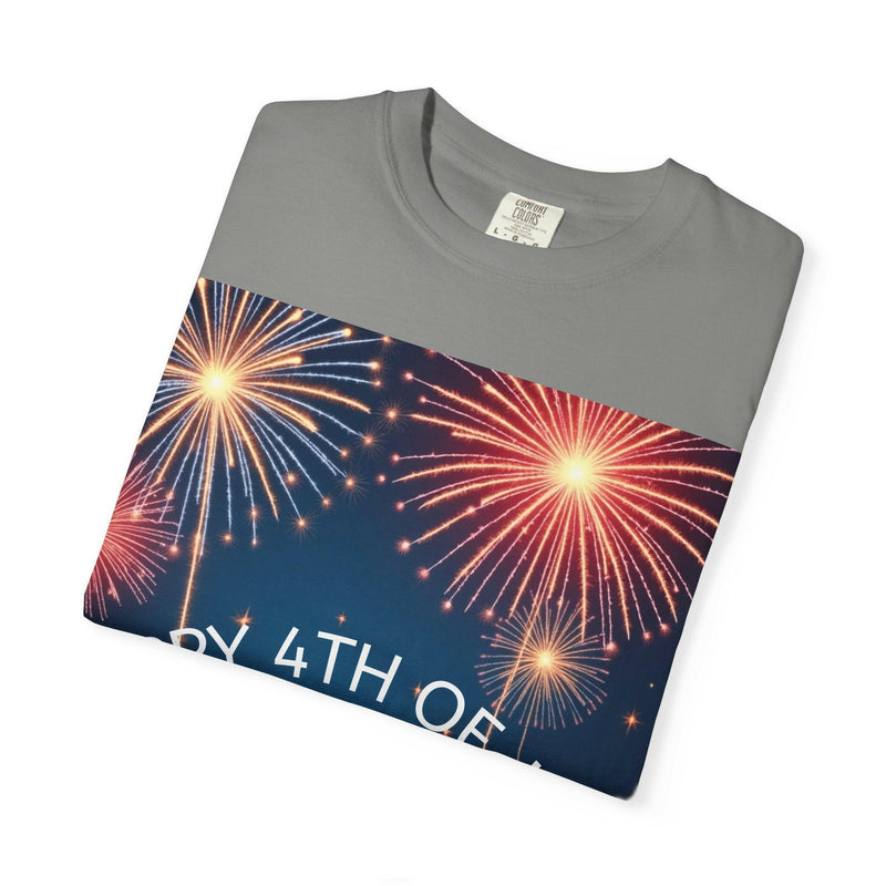 Patriotic 4th of July T-Shirt | Unisex Graphic Tee for Independence Day Celebrations, Fireworks Shirt, Summer BBQ Wear, USA Pride Apparel