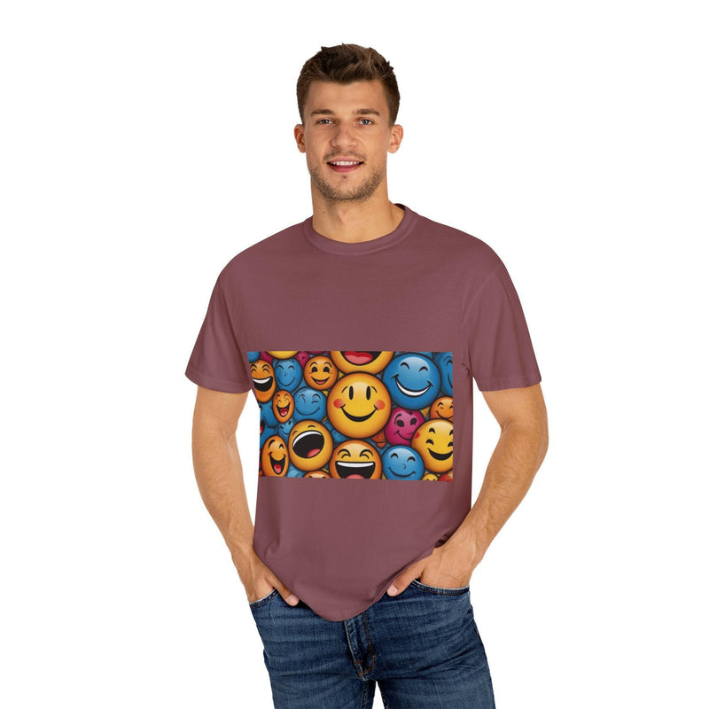 Colorful Emoji T-Shirt, Fun Graphic Tee, Gift for Friends, Summer Vibes, Casual Wear, Happy Shirt, Festival Apparel