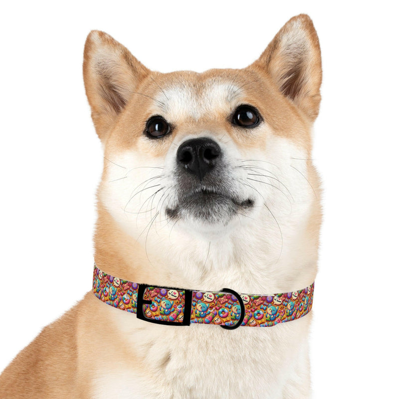 Colorful Dog Collar with Fun Emoji Designs, Adjustable Pet Accessory, Dog Leash, Gift for Dog Lovers, Cute Pet Supplies