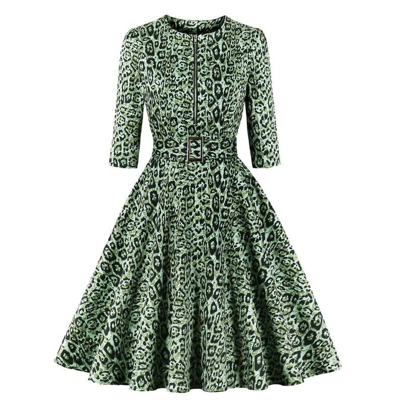 2025 Fall Fashion Leopard Print Dress for Women.